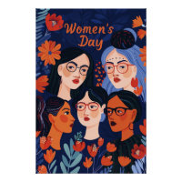 Floral Blue International Women's Day