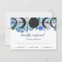 Floral Blue Moon Phase Wicca Handfasting