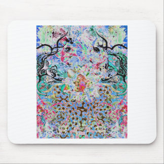 floral blue mouse pad