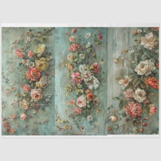 Floral Blue Papers For Breadboards Design Tissue Paper