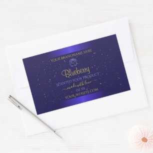 Floral Blue Product Labels Soft Gold Glitter Rose