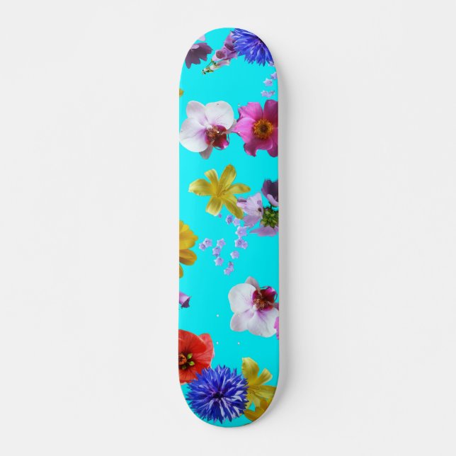 Floral Blue Skateboard (Front)