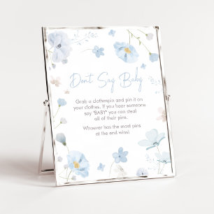 Floral Blue Spring Baby in Bloom Don't Say Baby Poster