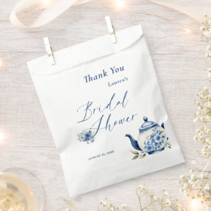 Floral Blue Tea Party Bridal Shower Welcome Favour Bag