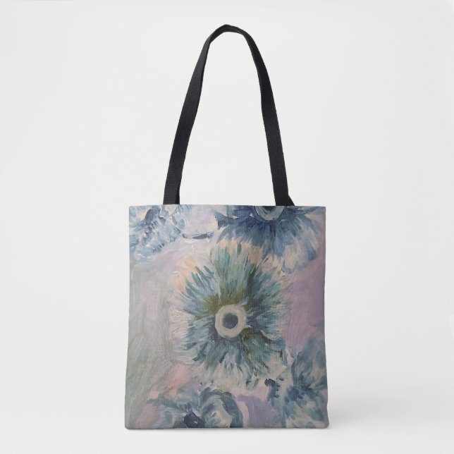 Floral Blue Tote Bag (Front)