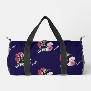 Floral Blue w /Name Print Cut Sew Bag