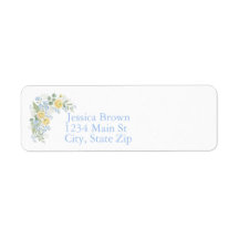 Floral Blue Yellow Baby Shower