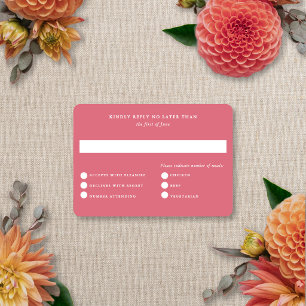 Floral Blur Modern Elegant Summer Autumn Wedding RSVP Card
