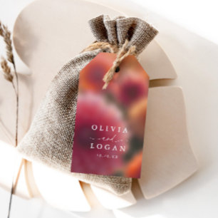 Floral Blur Modern Elegant Wedding Favour Gift Tags