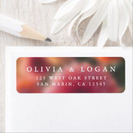 Floral Blur Modern Elegant Wedding Return Address Label