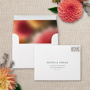 Floral Blur Modern Summer Autumn Wedding A2 REPLY Envelope