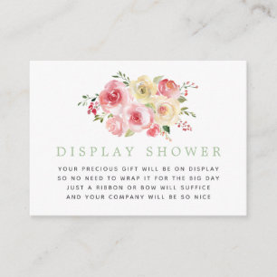 Floral Blush and Sage Baby Shower Display Shower Enclosure Card