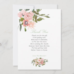 Floral Blush and Sage Baby Shower Thank You
