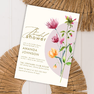 Floral Blush Bohemian Elegant Bridal Shower Invitation