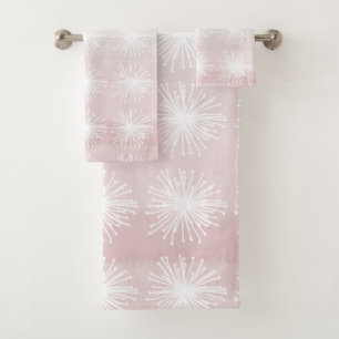 Floral Blush Grey  Bath Towel Set