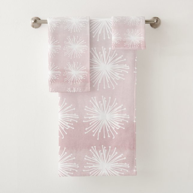 Floral Blush Grey  Bath Towel Set (Insitu)