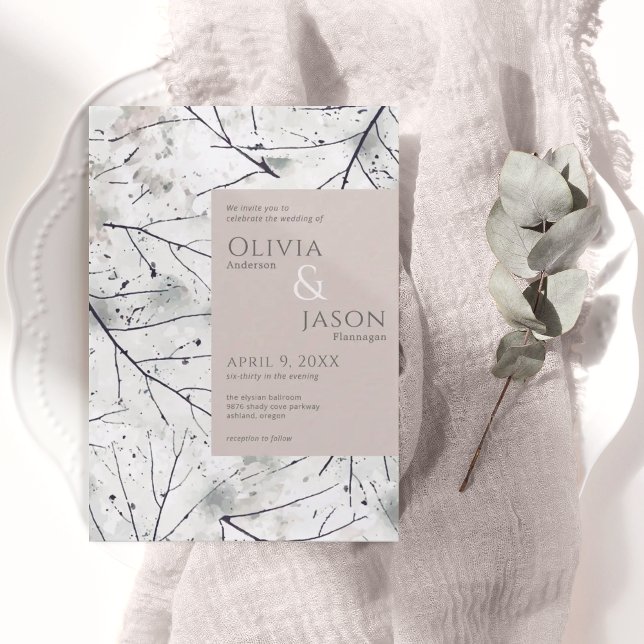 Floral Blush Grey Watercolor Invitation (Creator Uploaded)