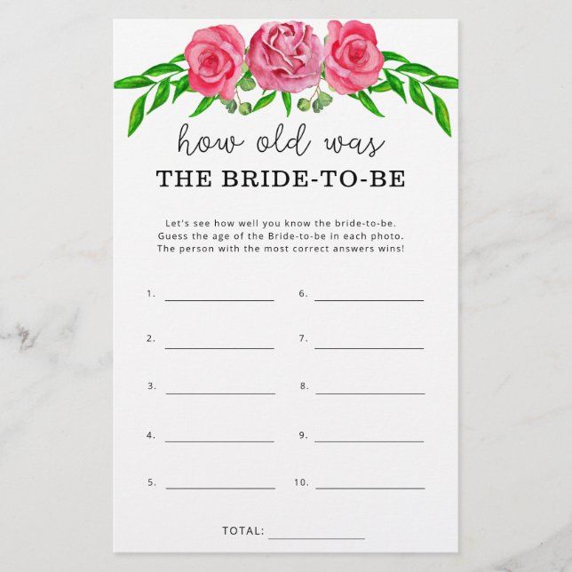 Floral blush How old was the bride to be (Front)