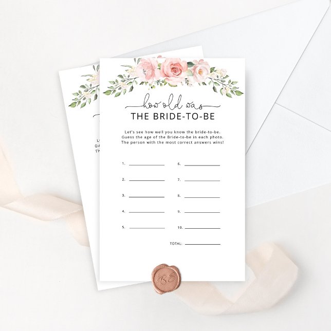 Floral blush How old was the bride to be game (Creator Uploaded)