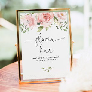 Floral blush pink Flower bar Poster