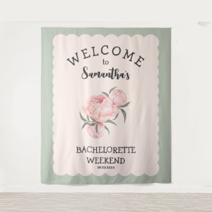 Floral Blush Pink Girly Bachelorette  Tapestry