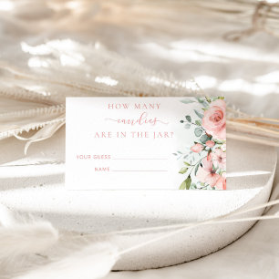 Floral blush pink guess how many candies enclosure card