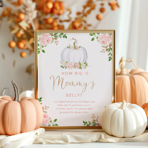 Floral blush pink how big is mummy's belly game poster