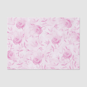 Floral Blush Pink Roses Elegant Damask Decoupage Tissue Paper