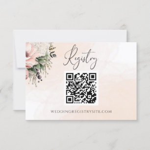 Floral Blush Pink Wedding Registry Enclosure Card
