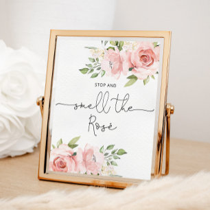 Floral blush Stop and smell the rose  Poster