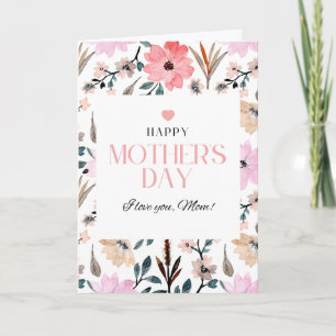 floral boarder Mother's Day Card