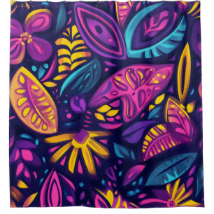 Floral Boho Abstract colourful 10 Shower Curtain