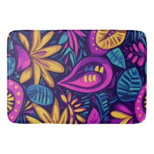 Floral Boho Abstract colourful 14 Bath Mat