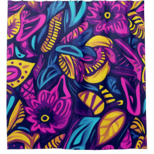 Floral Boho Abstract colourful 19 Shower Curtain