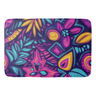 Floral Boho Abstract colourful 8 Bath Mat