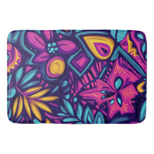 Floral Boho Abstract colourful 8 Bath Mat