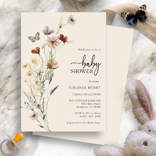 Floral Boho Baby Shower Invitation
