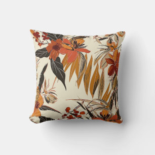 Floral Boho Batik Retro Pattern Cushion