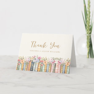 Floral Boho Books Thank You Card