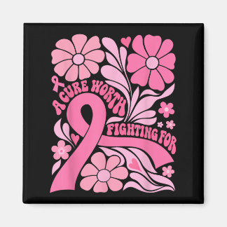 Floral Boho Breast Cancer Survivor A Cure Worth Magnet