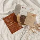 Floral Boho Burnt Orange Terracotta Herbal Wedding Invitation<br><div class="desc">This is a perfect wedding invitation if you looking for an elegant and easy editable invitation . An elegant unique simple minimalist floral botanical burnt orange wedding invitation. As you see it features a simple burnt orange whole design template and white hand drawn outline botanicals wildflowers and branches . With...</div>