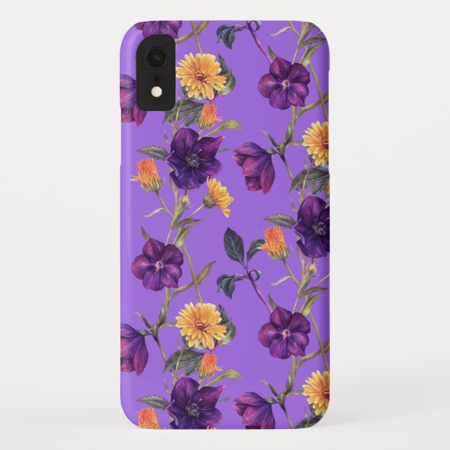 Floral Boho Chic Purple Case-Mate iPhone Case (Back)