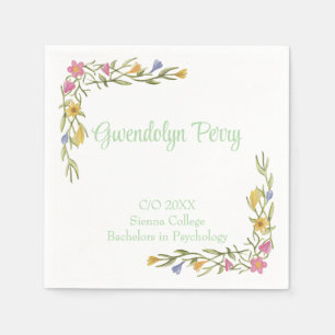 Floral Boho College Graduation Party Invitation Napkin