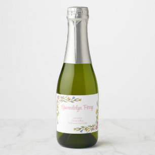 Floral Boho College Graduation Party Sparkling Wine Label