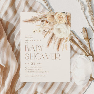 Floral Boho Gender Neutral Baby Shower Invitation
