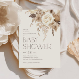 Floral Boho Gender Neutral Baby Shower Invitation
