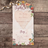 Floral Boho Heart Peach Jewel Dinner