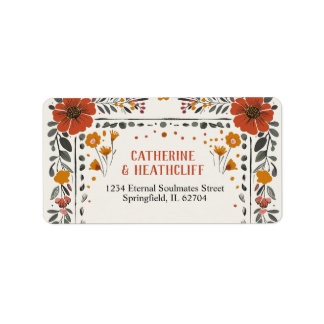 Floral Boho  Letterpress Table Number Wedding Label