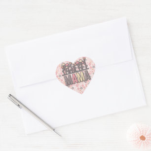 Floral Boho Mama Heart Sticker