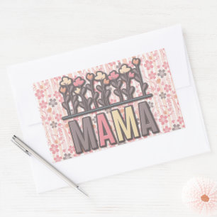 Floral Boho Mama  Rectangular Sticker